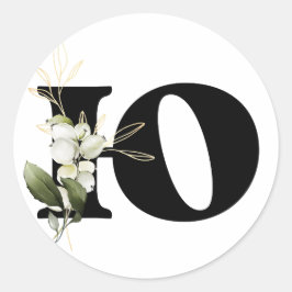 Pegatina Redonda invierno MONOGRAM Clase de alfabeto cirílico búlga