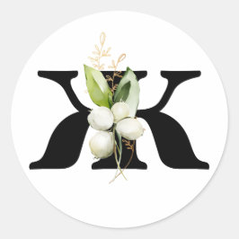 Pegatina Redonda invierno MONOGRAM Clase de alfabeto cirílico búlga