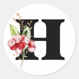 Pegatina Redonda invierno MONOGRAM Clase de alfabeto cirílico búlga