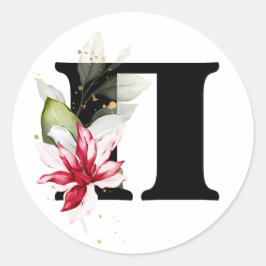 Pegatina Redonda invierno MONOGRAM Clase de alfabeto cirílico búlga