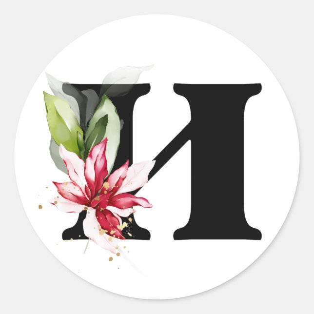 Pegatina Redonda invierno MONOGRAM Clase de alfabeto cirílico búlga (Anverso)