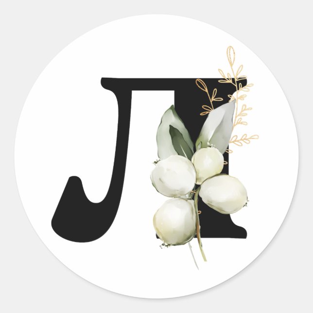 Pegatina Redonda invierno MONOGRAM Clase de alfabeto cirílico búlga (Anverso)