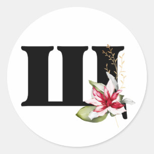 Pegatina Redonda invierno MONOGRAMA alfabeto búlgaro cirílico Clase