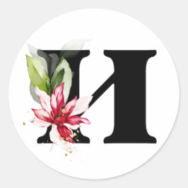 Pegatina Redonda invierno MONOGRAMMA alfabeto cirílico búlgaro Clas