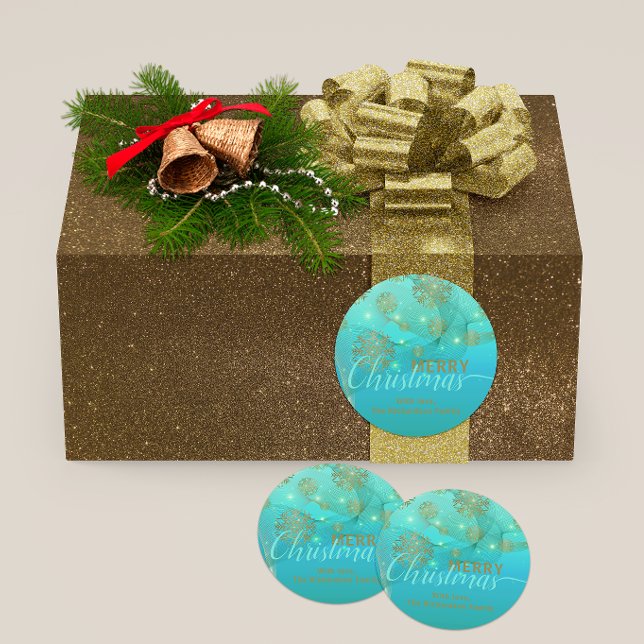 Pegatina Redonda Invierno Verde azulado brillante Wonderland Feliz  (Subido por el creador)