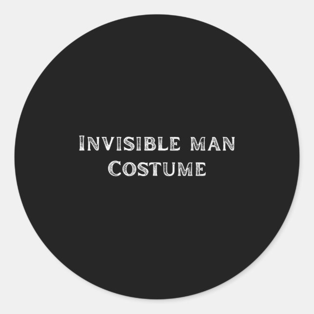 Pegatina Redonda Invisible Man Costume Funny Lazy Halloween Party  (Anverso)