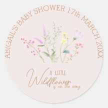 Invitación a Baby Shower del Chica Floral de Flor 