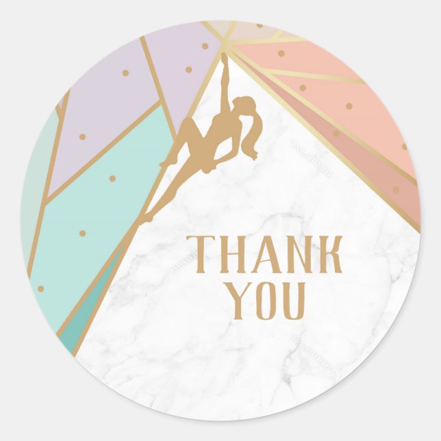 Pegatina Redonda Invitación a escalar rock (Anverso)