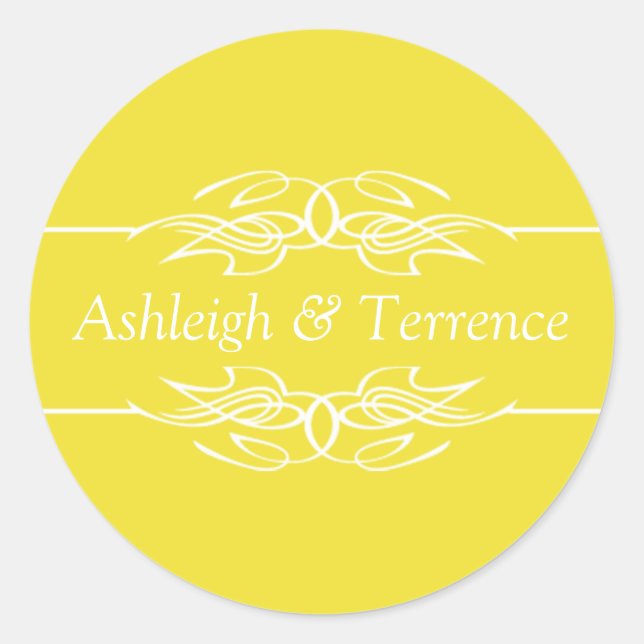 Pegatina Redonda Invitación a la boda de Dandelion (Anverso)