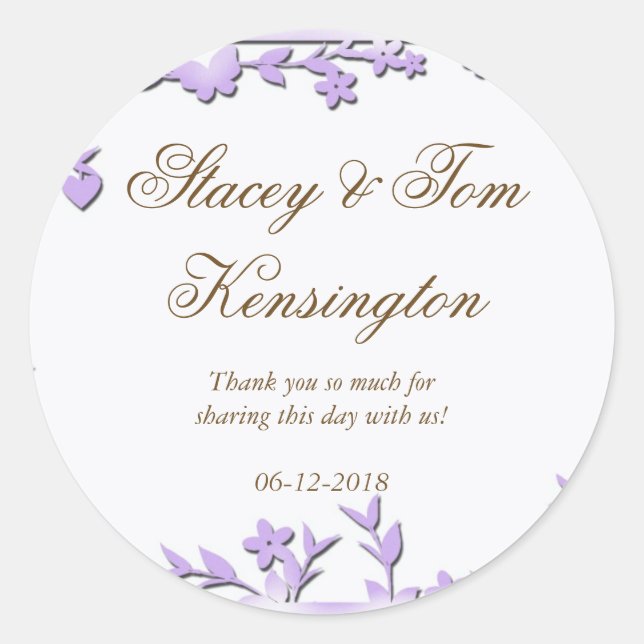 Pegatina Redonda Invitación a la boda de Papel Picado - Lovedoras (Anverso)