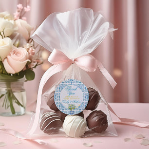 Pegatina Redonda Invitación a la boda mediterránea Lemon Trellis