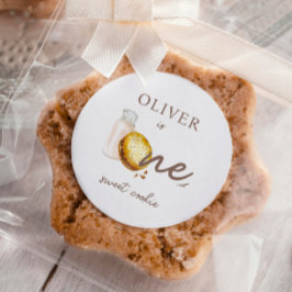 Pegatina Redonda Invitación a la fiesta de cumpleaños de la leche y