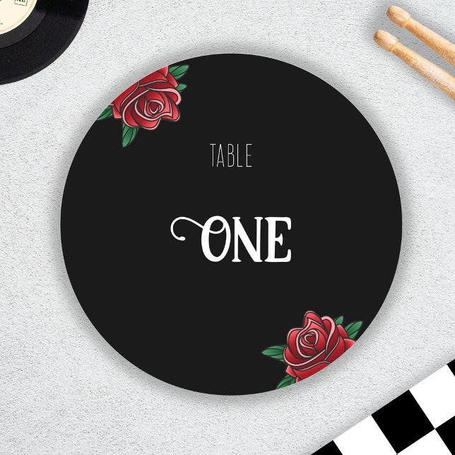 Pegatina Redonda Invitación a la vieja escuela del tatuaje blanco y (Black and White Tattoo Old School Invitation Classic Round Sticker)