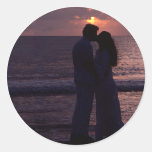 Pegatina Redonda Invitación a matrimonio Personalizado de plantilla