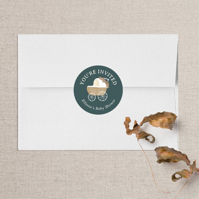 Pegatina Redonda Invitación al Baby Shower de Amigos del Bosque de  (Subido por el creador)