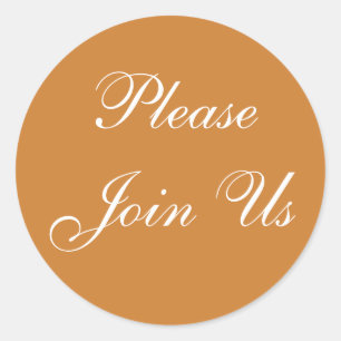 Pegatina Redonda Invitación al personalizable Bronce
