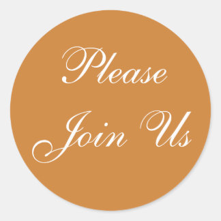 Pegatina Redonda Invitación al personalizable Bronce