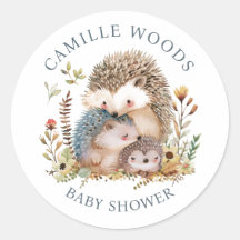 Invitación de Baby Shower de Adorable Hedgehog Fam