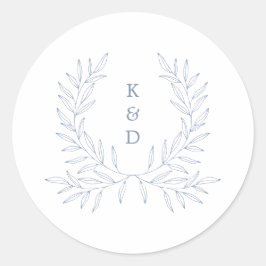 Pegatina Redonda Invitación de boda formal por Laurel mínimo K310 A