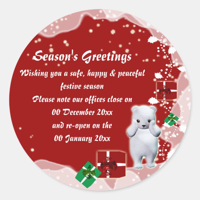 Pegatina Redonda Invitación de conocimiento de fechas abiertas de O (Anverso)