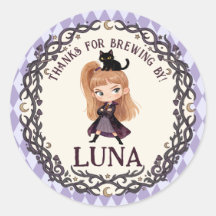 Invitación de cumpleaños número uno de Chibi Witch