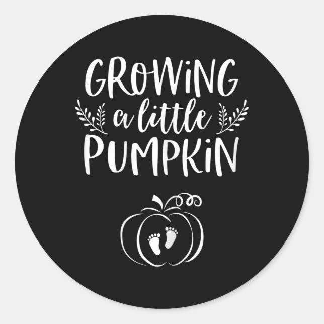 Pegatina Redonda Invitación De Embarazo En Caída Para Mujeres Hallo (Anverso)