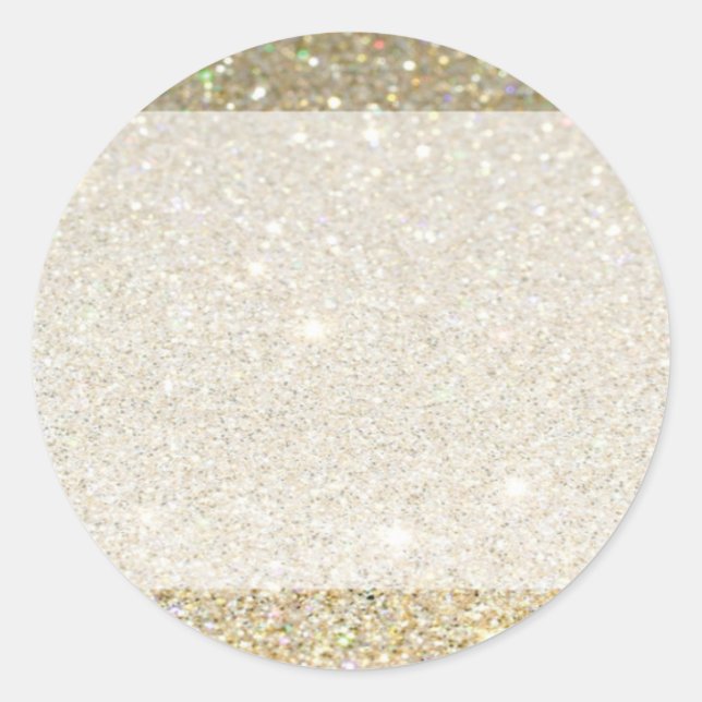 Pegatina Redonda Invitación de oro espumoso mate a cualquier ocasió (Anverso)