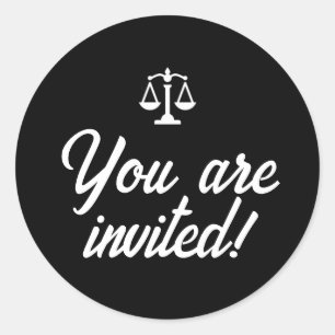 Pegatina Redonda Invitación del partido de graduación de la Faculta
