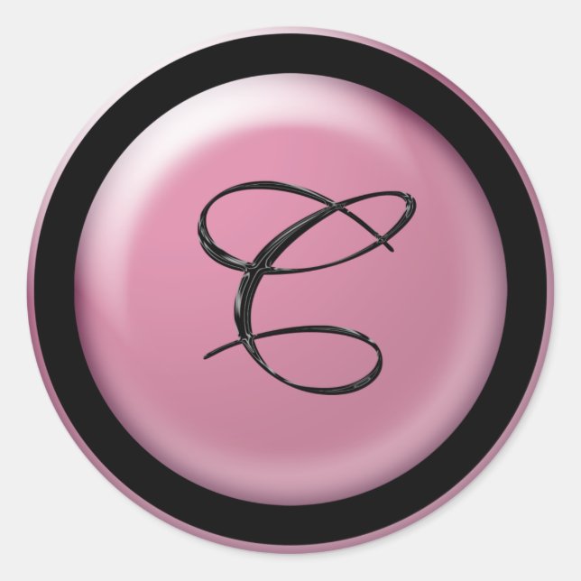 Pegatina Redonda Invitaciones al Monograma C (Anverso)