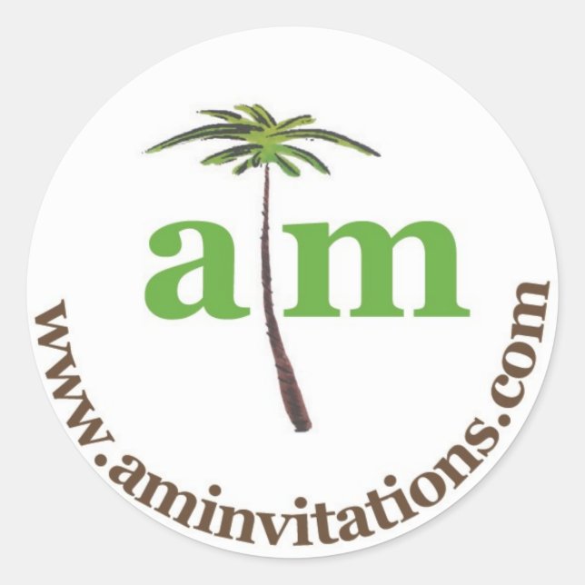Pegatina Redonda Invitaciones de Anna Murray (Anverso)