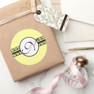 Pegatina Redonda Invitaciones y regalos de bodas de monograma
