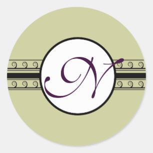Pegatina Redonda Invitaciones y regalos de bodas de monograma