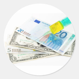 Pegatina Redonda Inyección económica
