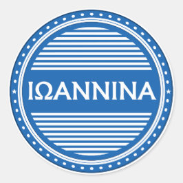 Pegatina Redonda Ioannina City Pride Emblem – Greek Identity