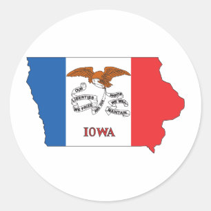 Pegatina Redonda Iowa