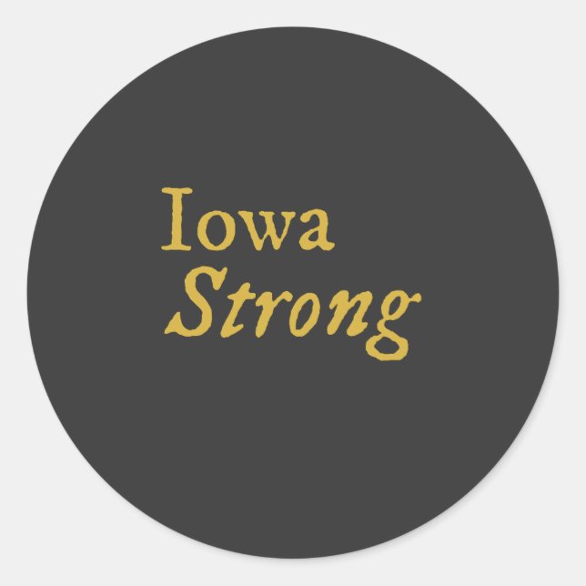 Pegatina Redonda Iowa Strong (Anverso)