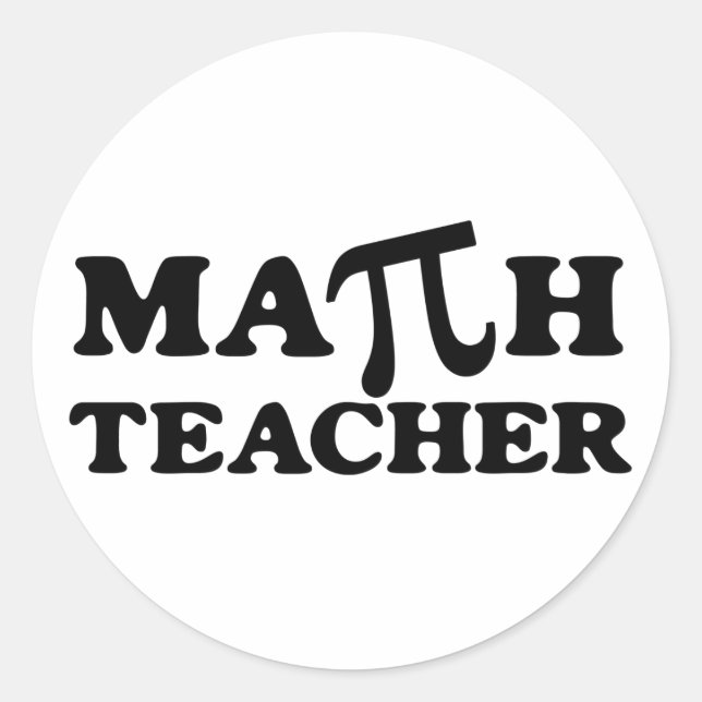 Pegatina Redonda IP del profesor de matemáticas (Anverso)