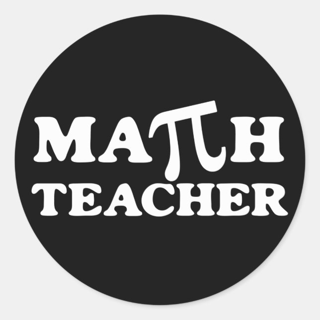 Pegatina Redonda IP del profesor de matemáticas (Anverso)