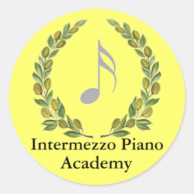 Pegatina Redonda IPAcrestalt, Intermezzo Piano, Academia (Anverso)
