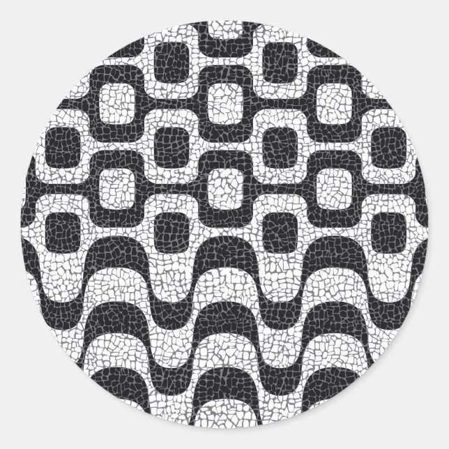 Pegatina Redonda Ipanema / Copacabana Boardwalk (Anverso)