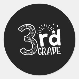 Pegatina Redonda Ir Al Equipo De Maestros De Tercer Grado Y Niños D