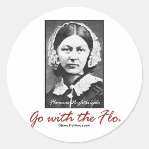 Pegatina Redonda Ir con Florence Nightingale