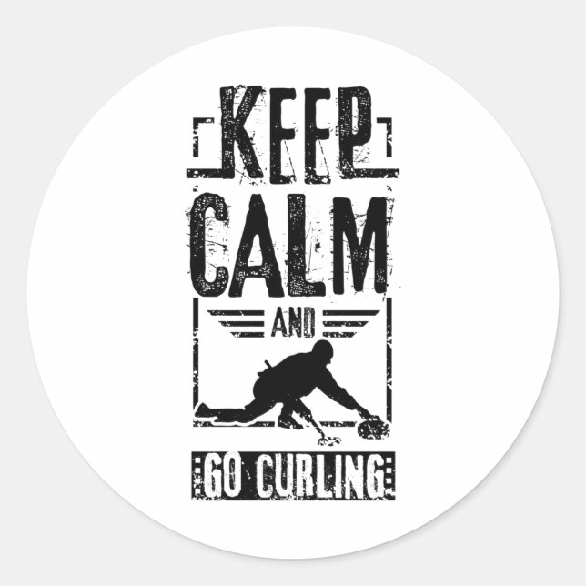 Pegatina Redonda Ir Curling (Anverso)