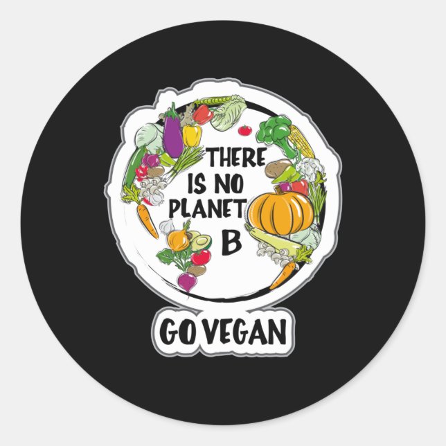 Pegatina Redonda Ir Vegetariano Vegetariano Veganism Idea de Regalo (Anverso)
