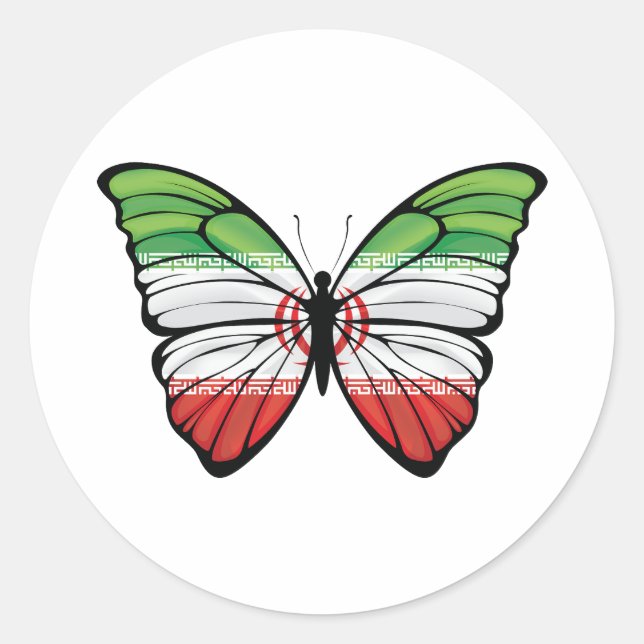 Pegatina Redonda Iran Hypolimnas Butterfly (Anverso)