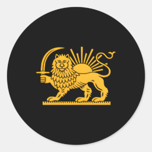 Pegatina Redonda Irán Leon Sun Achaeid Empire Safavid Dinastía