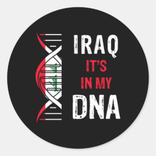 Pegatina Redonda Iraq Está En Mi Adn Orgullosa Bandera Iraquí