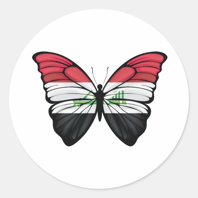 Pegatina Redonda Iraq Hypolimnas Butterfly (Anverso)
