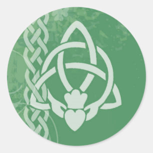 Pegatina Redonda Ireland Claddagh