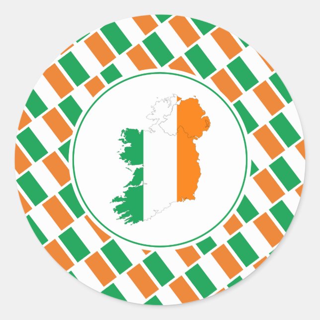 Pegatina Redonda IRELAND FLAG Irish Map Styotic Patriotic (Anverso)